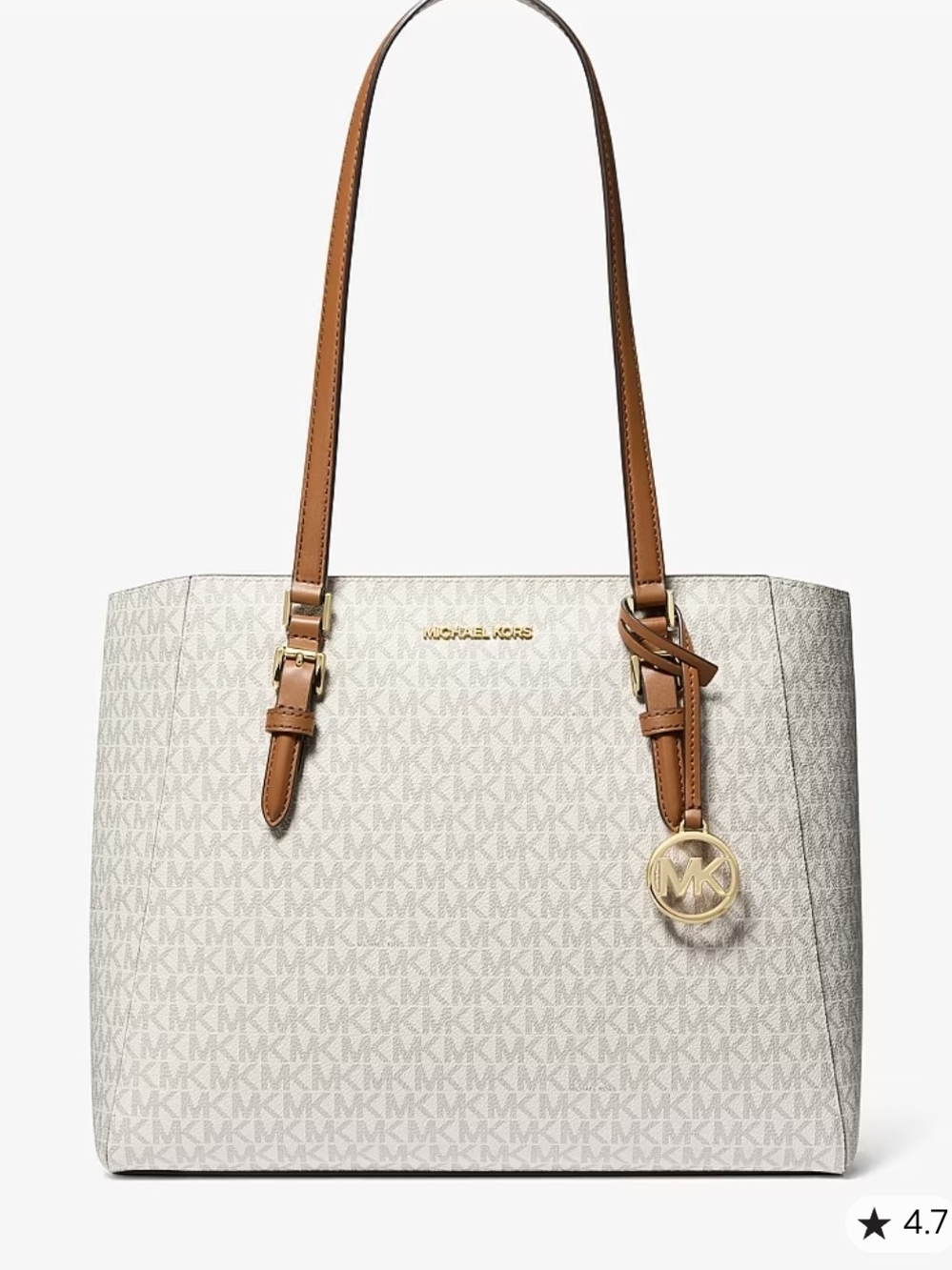 Michael Kors White/Acorn Logo Tote Bag